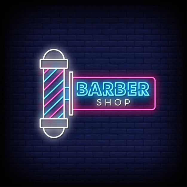 Barber Shop Pole with Banner